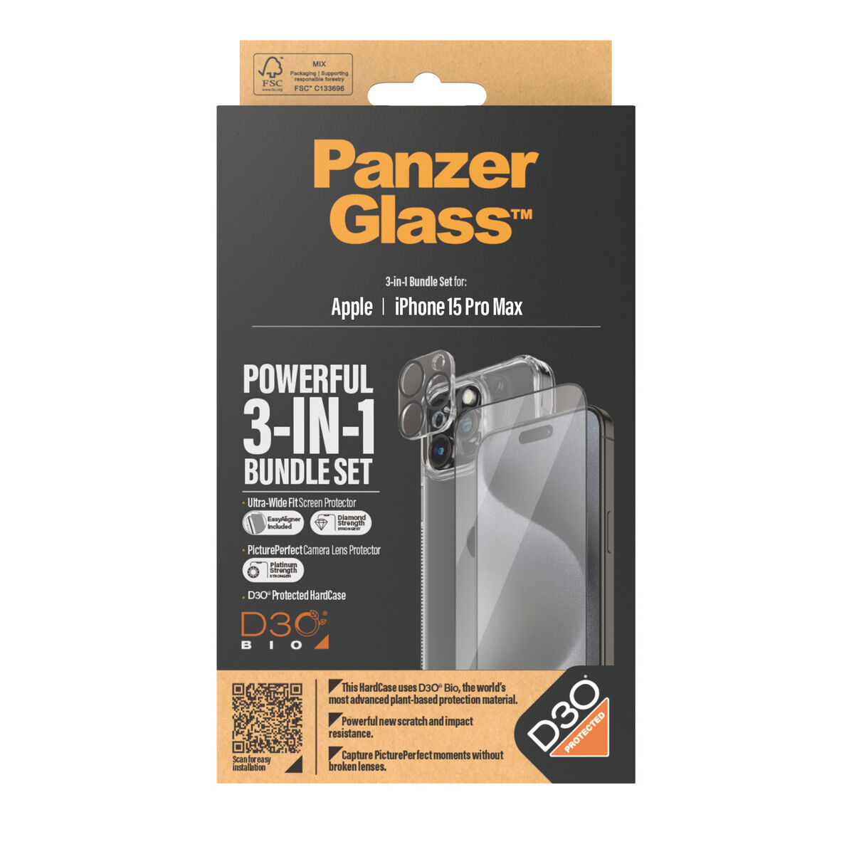 Mobile Screen Protector Panzer Glass B1175+2812 Apple iPhone 15 Pro Max - Image 5