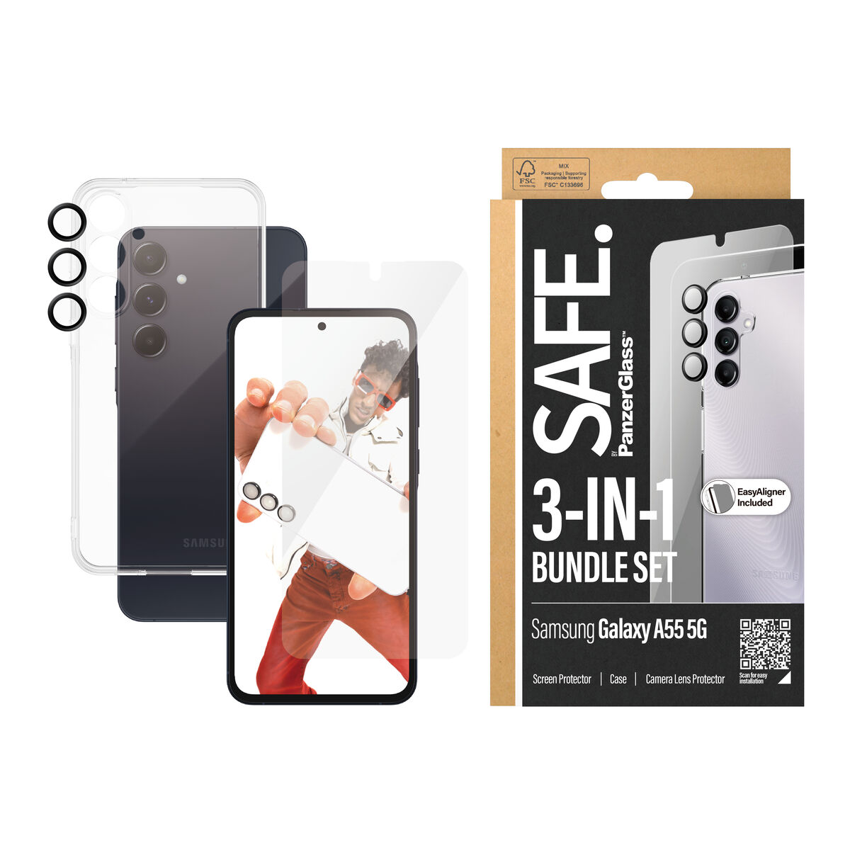 Mobile Screen Protector Panzer Glass BSAFE95691 Samsung Galaxy A55 - Image 3
